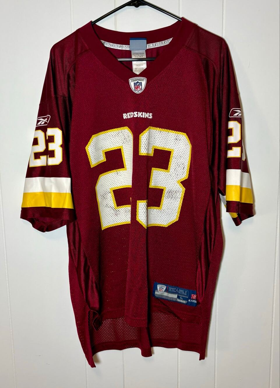 Vintage DeAngelo Hall Washington Redskins Jersey Reebok On Field NFL Mens L